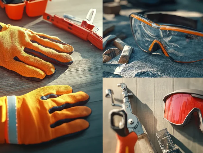 safety-gear-tools-collage-protective-equipment-work-essentials