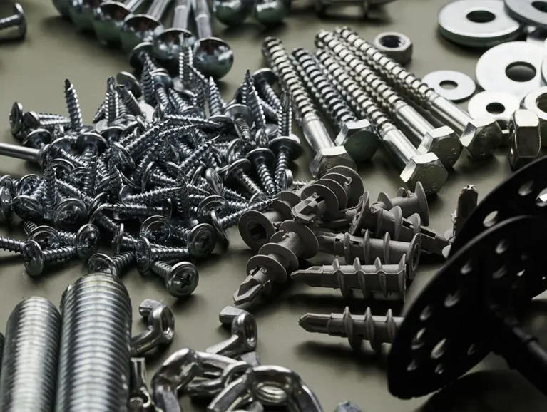 set-bolts-nuts-nails-metal-fasteners-consumable-hardware-tools-assortment-steel-screws-collection-close-up-background
